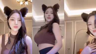 ⭐【快手】希希酱紫 6 快手第一美臀 凹凸户型 半透紧身裤 (17)